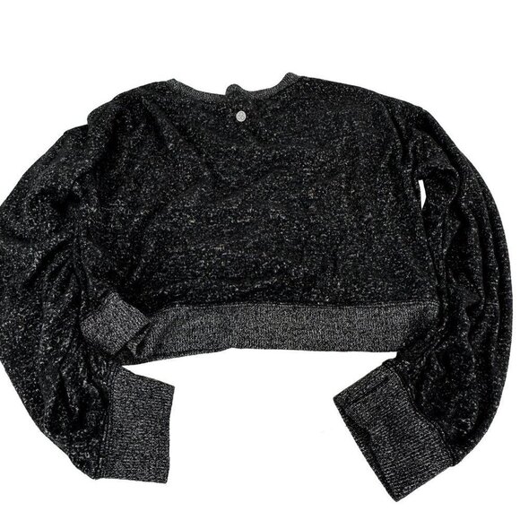 Zella Ruched Sleeve Pullover Charcoal Size Girls Large (10/12) Cropped - Picture 6 of 7